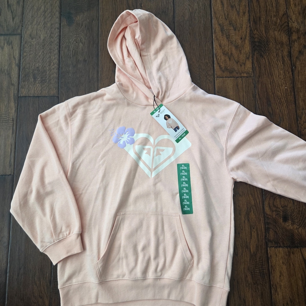 Roxy Peach Hoodie with Heart Design